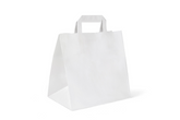 Paper carrier bags white, 26+17x25cm 250 pieces with flat handle